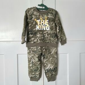 24m Brown & Green Camo Fleece Set